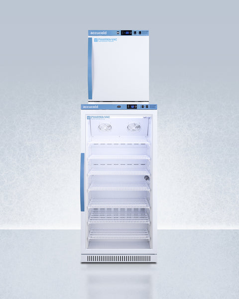 Accucold Stacked combination of ARG8PV all-refrigerator with antimicrobial, Left Hinge – ARG8PV-FS30LSTACKMED2LHD