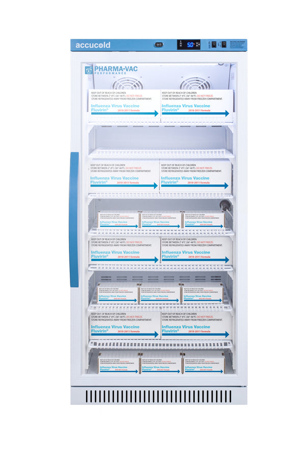 Accucold Accucold Performance series Pharma-Vac 8 cu.ft. upright glass door all-refrigerator, Left Hinge – ARG8PV456LHD