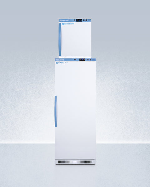 Accucold Stacked combination of ARS12PV all-refrigerator with antimicrobial, Left Hinge – ARS12PV-FS24LSTACKMED2LHD