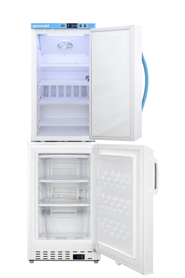 20" Wide Vaccine Refrigerator/Freezer Combination, Solid Door, ADA (Model ARS3PV-ADA305AFSTACK) - Open