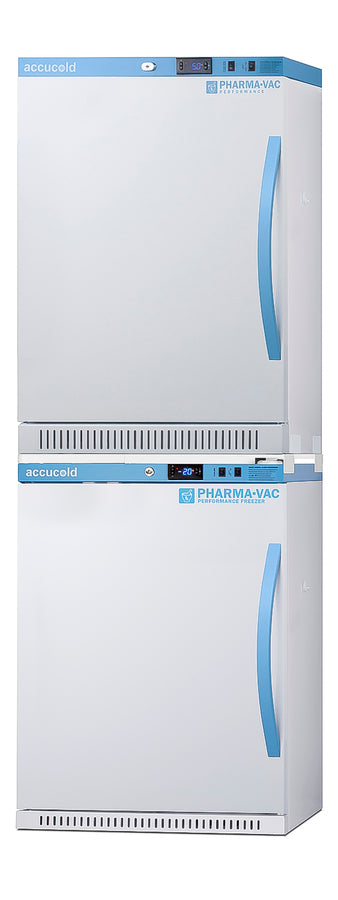 Accucold PHARMA-VAC Performance Series stacked combination of ARS6PV vaccine – ARS6PV-AFZ5PVBIADASTACKLHD - Angle