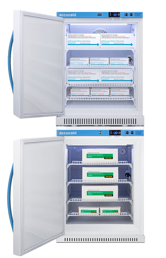 Accucold PHARMA-VAC Performance Series stacked combination of ARS6PV vaccine – ARS6PV-AFZ5PVBIADASTACKLHD - Full