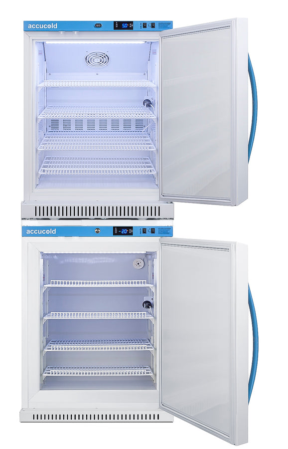 Accucold PHARMA-VAC Performance Series stacked combination of ARS6PV vaccine – ARS6PV-AFZ5PVBIADASTACK - Open