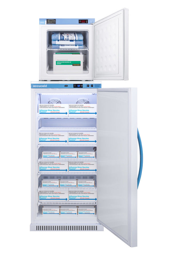 Accucold Accucold Stacked combination of ARS8PV all-refrigerator with antimicrobial, Left Hinge – ARS8PV-FS24LSTACKMED2LHD