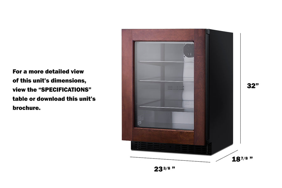 18" deep 24" wide undercounter ADA height beverage center (Model ASDG2411PNR)