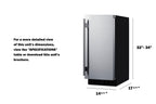 18" deep 15" wide undercounter ADA height all-refrigerator (Model ASDS1523LHD)
