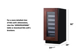 Accucold 18" deep 15" wide undercounter ADA height wine cellar with panel-ready glass door (Model ASDW1522PNR)
