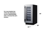 18" deep 15" wide undercounter ADA height wine cellar (Model ASDW1522)