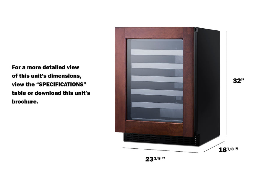 18" deep 24" wide undercounter ADA height wine cellar (Model ASDW2412PNR)