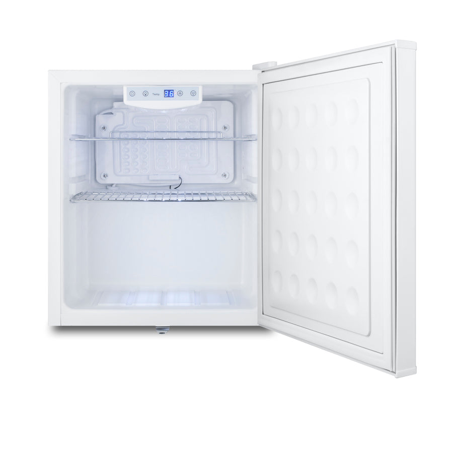 Accucold Commercially approved compact all-refrigerator in white, Left Hinge – AZAR27WLHD - Open