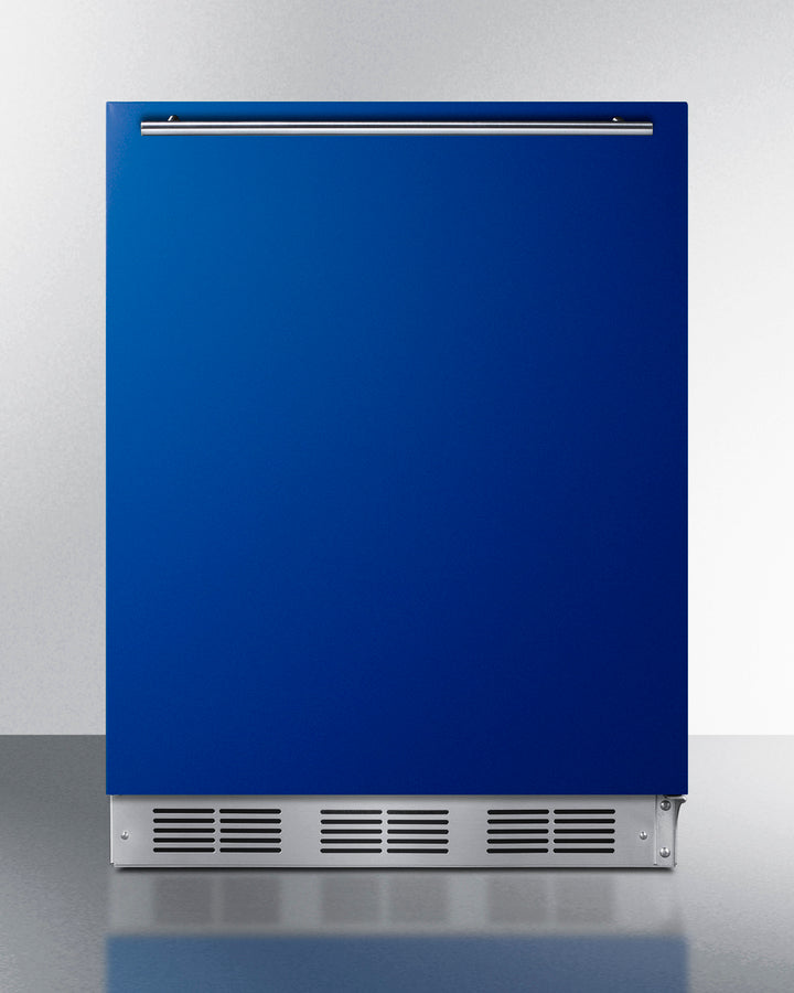 Undercounter 24" all-refrigerator for residential use with cobalt blue door, stainless steel handle, and black cabinet (Model BAR631BKB) Secondary image