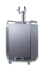 Commercially approved built-in undercounter outdoor double tap beer kegerator in complete stainless steel (Model BC74OSC