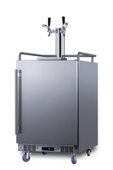 Commercially approved built-in undercounter outdoor double tap beer kegerator in complete stainless steel (Model BC74OSC