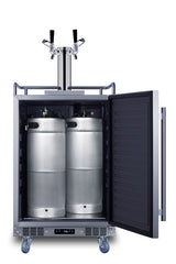 Commercially approved built-in undercounter outdoor double tap beer kegerator in complete stainless steel (Model BC74OSC