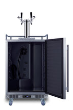 Commercially approved built-in undercounter outdoor double tap beer kegerator in complete stainless steel (Model BC74OSC