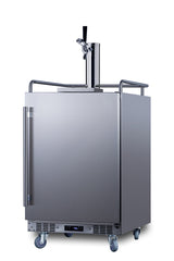 Accucold Commercially approved built-in undercounter outdoor single tap beer kegerator in complete stainless steel (Model BC74OSCOMLHD)