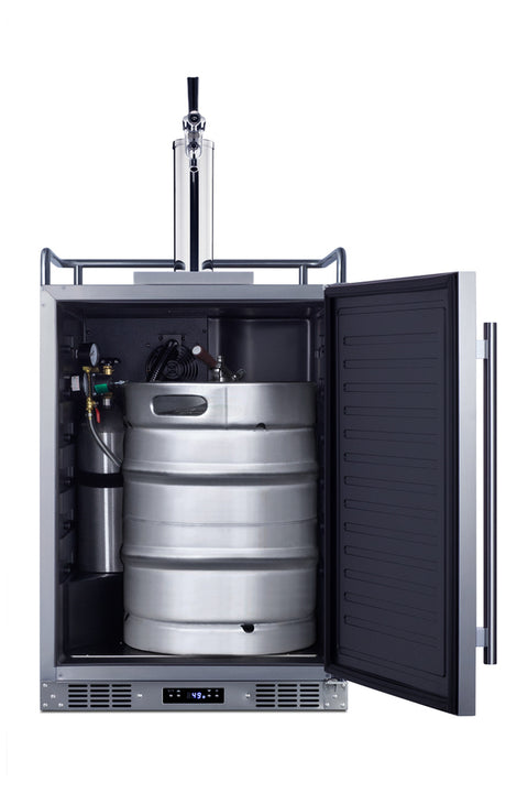 Accucold Commercially approved built-in undercounter outdoor single tap beer kegerator in complete stainless steel (Model BC74OSCOMLHD)