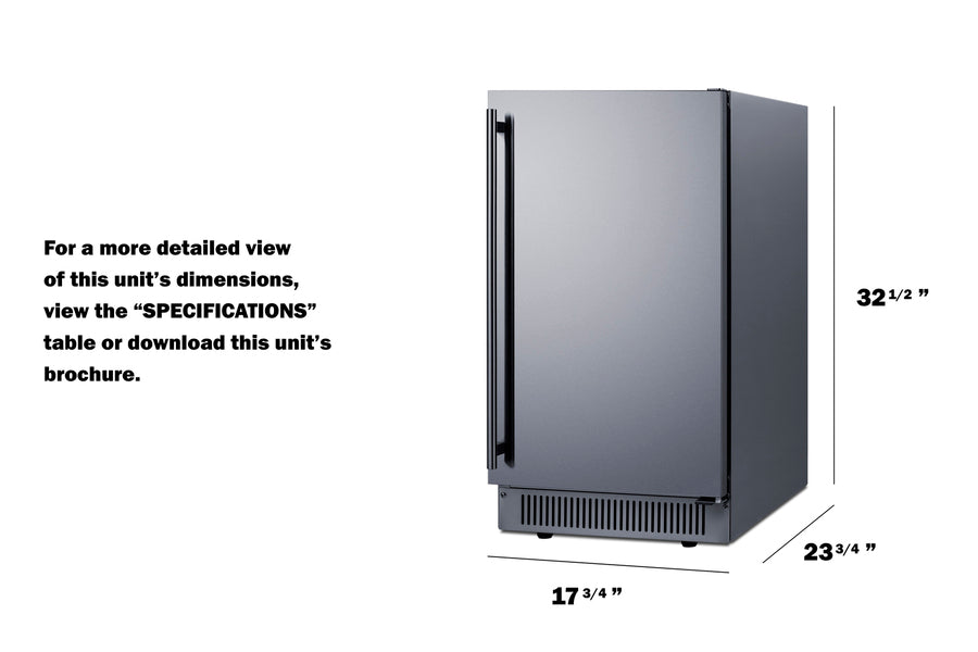 18" wide clear icemaker in ADA height, ADA (Model BIM182ADA)