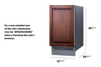 18" Wide Outdoor Clear Icemaker (Model BIM182IFLHD) - Dimensional
