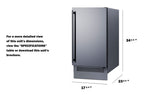 18" Wide Outdoor Clear Icemaker in Ada Height - Dimensional