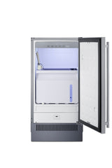 18" Wide Outdoor Clear Icemaker in Ada Height - Open