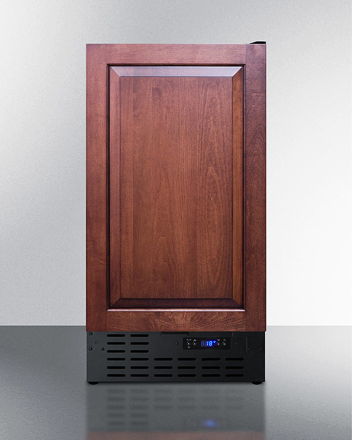 18" wide ADA compliant built-in undercounter manual defrost crescent icemaker with panel-ready door; no drain required, 