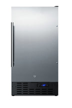 Accucold 18" Wide Built-in Undercounter Manual Defrost Crescent Icemaker with Stainless Steel Door; no Drain Required (Model BIM18SS)