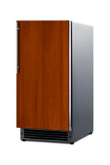 Built-in Undercounter Manual Defrost Icemaker with Complete Stainless Steel Wrapped Exterior Finish; no Drain Required - Angle