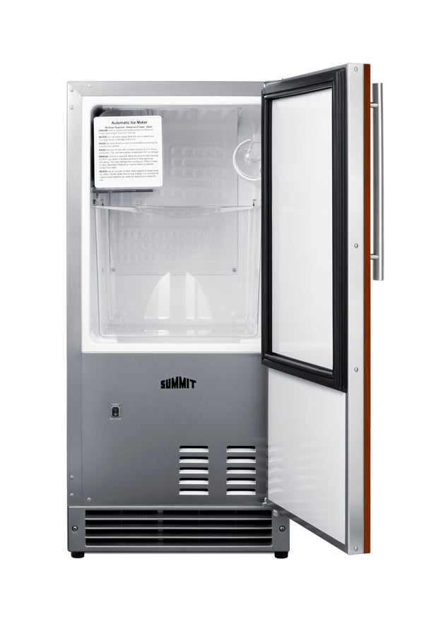 Built-in Undercounter Manual Defrost Icemaker with Complete Stainless Steel Wrapped Exterior Finish; no Drain Required - Open