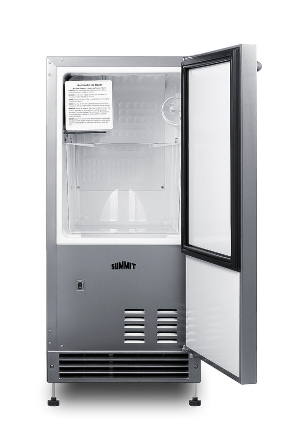 Built-in undercounter manual defrost icemaker, no drain required - Open