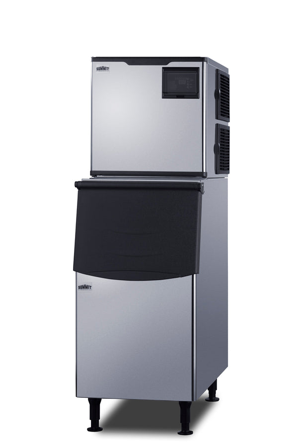 350 Pound clear ice maker with storage bin - Angle