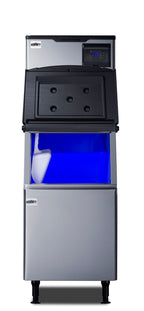 350 Pound clear ice maker with storage bin - Open