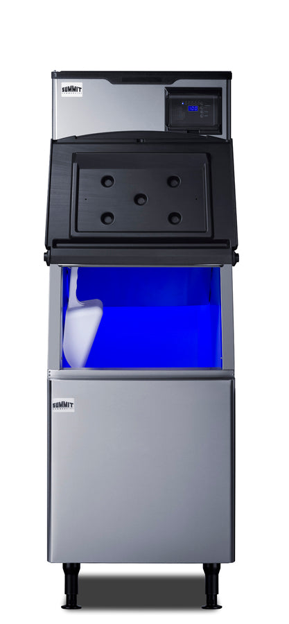 350 Pound clear ice maker with storage bin - Open