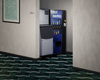 350 Pound clear ice maker with storage bin - Set