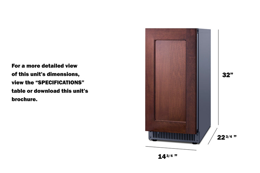 15" Wide 68 Pound Clear Icemaker, ADA (Model BIM62ADAPNRLHD)