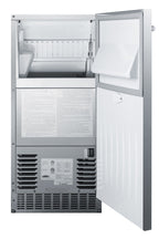 Accucold 15" wide 47 lb. built-in undercounter commercially listed indoor/outdoor, Left Hinge – BIM68OSGDRLHD - Open