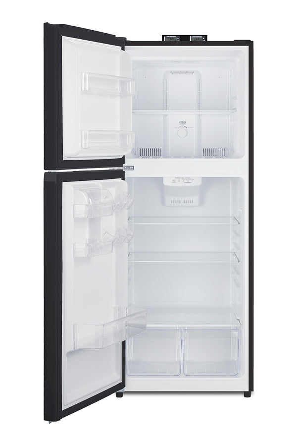 Frost-free break room refrigerator-freezer with NIST calibrated alarm/thermometers (Model BKRF1087BLHD) - Open