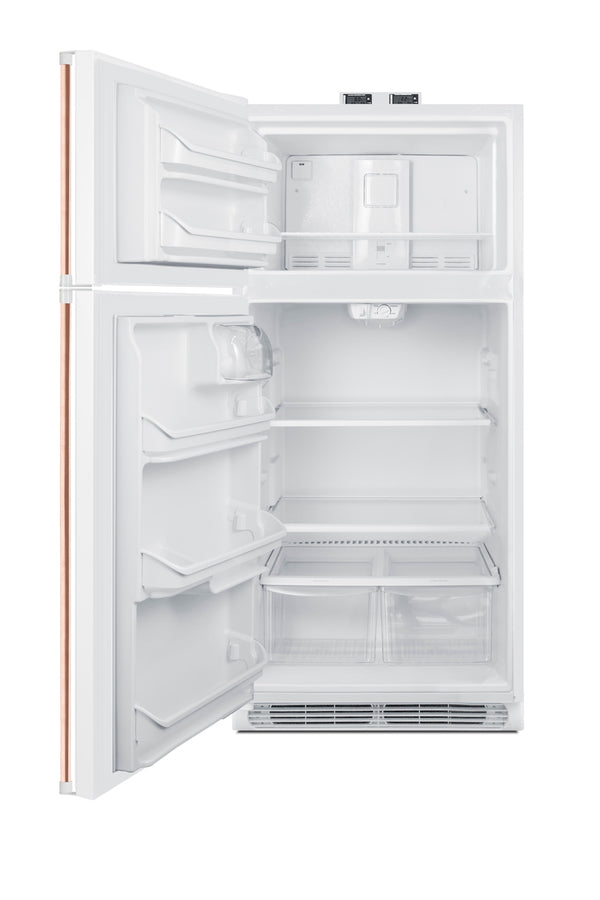 30" Wide Break Room Refrigerator-Freezer with Antimicrobial Pure Copper Handle (Model BKRF18WCPLHD)