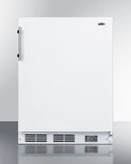 Accucold Counter height break room refrigerator-freezer in white with NIST, Left Hinge – BKRF661LHD
