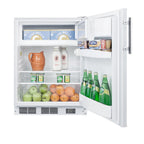 Accucold Counter height break room refrigerator-freezer in white with NIST, Left Hinge – BKRF661LHD - Full
