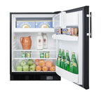 Accucold Counter height break room refrigerator-freezer in black with NIST, Left Hinge – BKRF663BLHD - Full