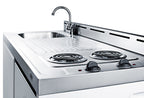 Accucold 48" wide all-in-one kitchenette with two coil burners – C48EL - Detail