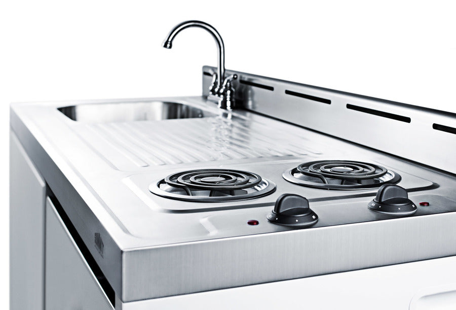 Accucold 48" wide all-in-one kitchenette with two coil burners – C48EL - Detail
