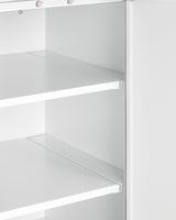 Accucold 12" wide wall cabinet with powder coated metal construction in a white finish – CAB1218TALLWH