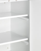 Accucold 12" wide wall cabinet with powder coated metal construction in a white finish – CAB1218TALLWH