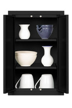 Accucold 12" wide wall cabinet with powder coated metal construction in a black finish – CAB12TALLBLK - Full