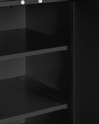 Accucold 12" wide wall cabinet with powder coated metal construction in a black finish – CAB12TALLBLK - Detail