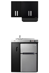 Accucold 12" wide wall cabinet with powder coated metal construction in a black finish – CAB12TALLBLK - Detail