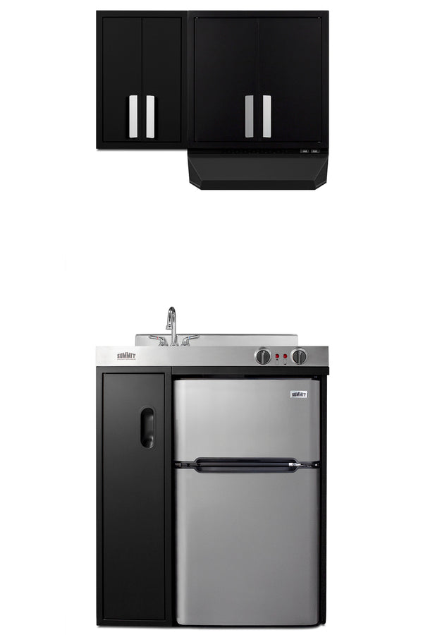 Accucold 12" wide wall cabinet with powder coated metal construction in a black finish – CAB12TALLBLK - Detail