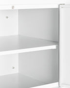 Accucold 18" wide wall cabinet with powder coated metal construction in a white finish – CAB1812WHITE - Detail